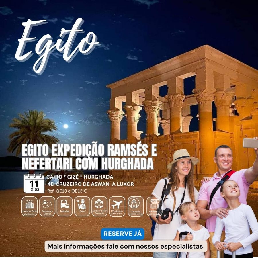 Egito Expedição Ramsés  e Nefertari  11 dias ( QE13) 